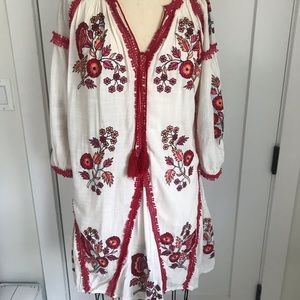 Linen, embroidered, summer dress.